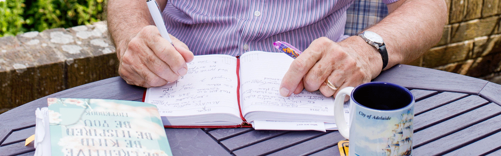 Keith Oliver writing in his diary